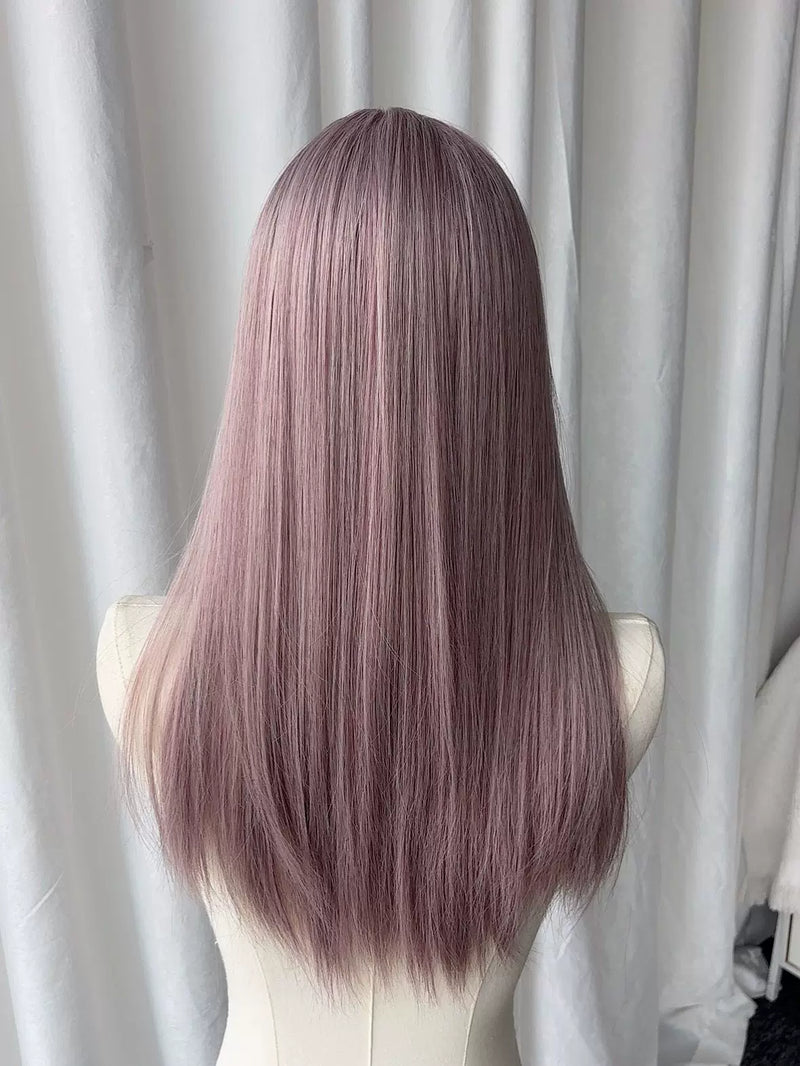 Violet grey-purple long straight full wig - view 3