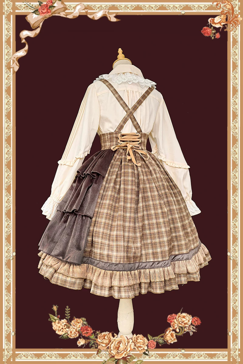 Infanta - Dawn Melody - Plaid Suspender Skirt & Cape