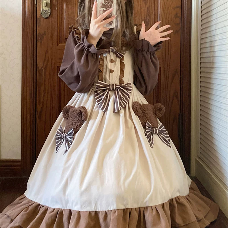 Yueele - Cocoa Apricot - Plus-Size Lolita Outfit Set - detail view 6