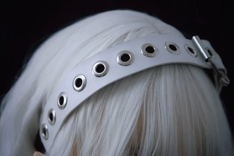 Strange Sugar - Gothic Lolita KC Faux Leather Punk - Lolita Hair Accessories Headwear