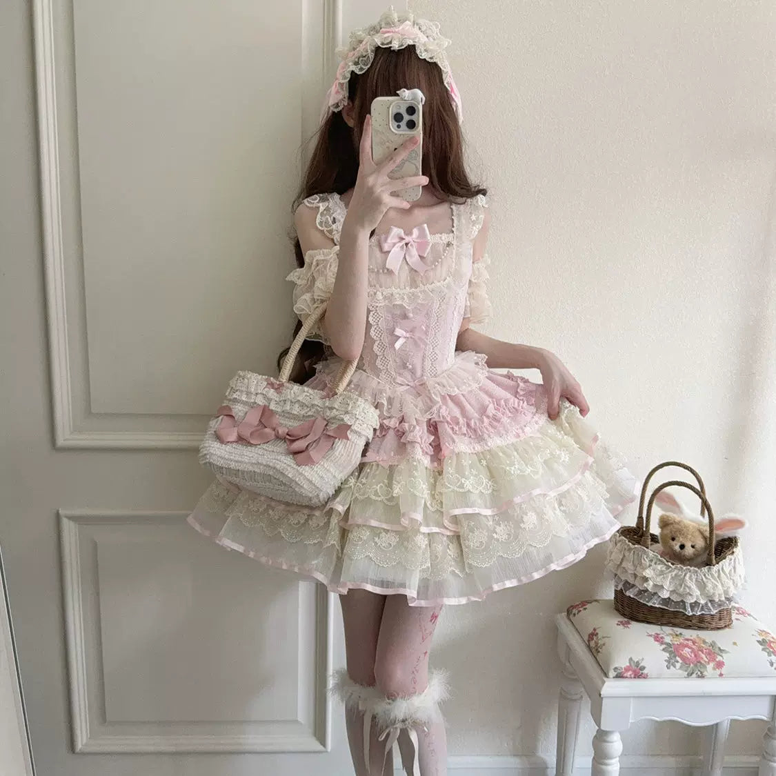 Lady Han Ballet Dream Lolita JSK dress featuring a delicate ballet print and elegant design, perfect for stylish Lolita fashion.