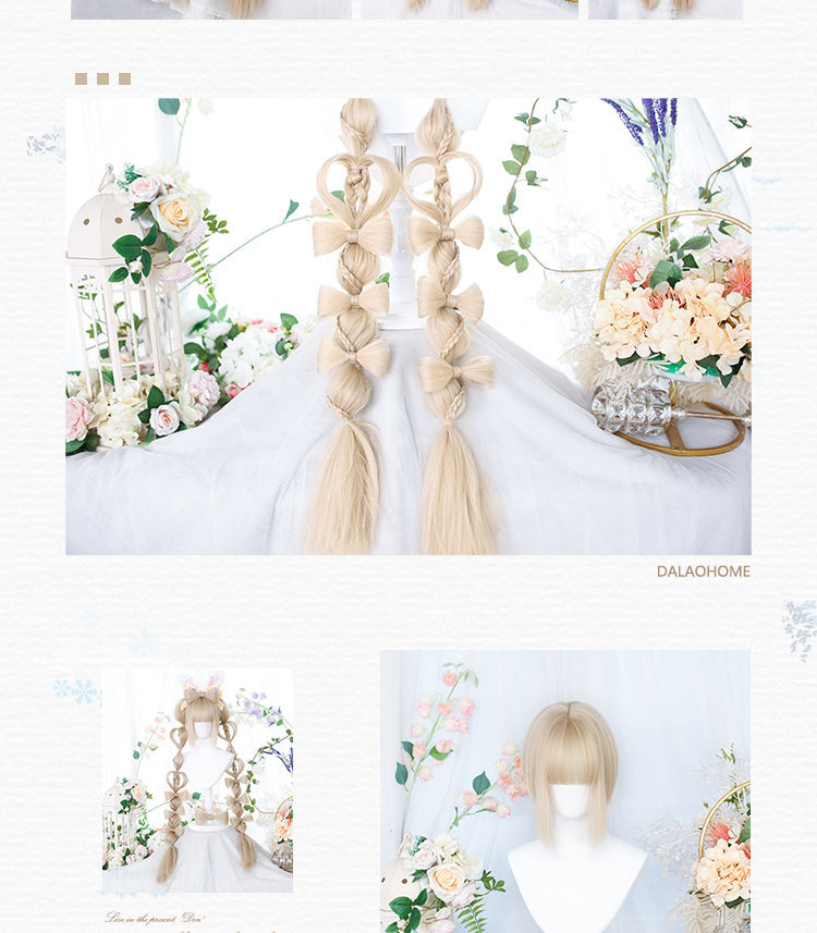 Dalao Home - Long Sweet Lolita Wig With Ponytails - Wig