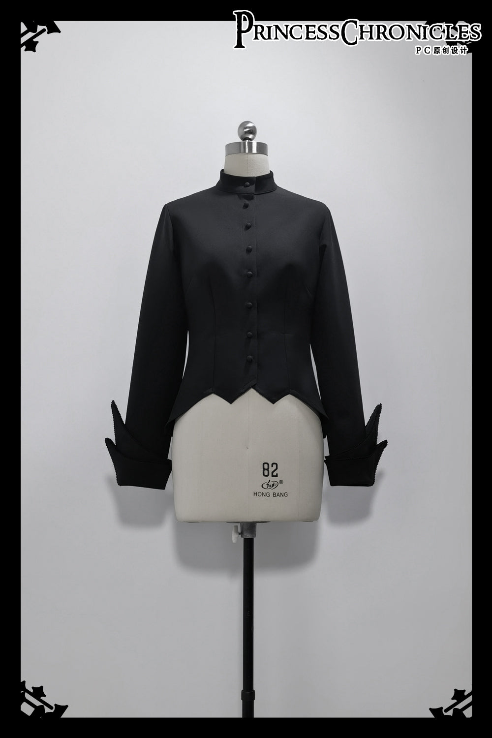 Yan Ye - Ouji Lolita Black Shirt, Irregular Hem S Black Shirt Only