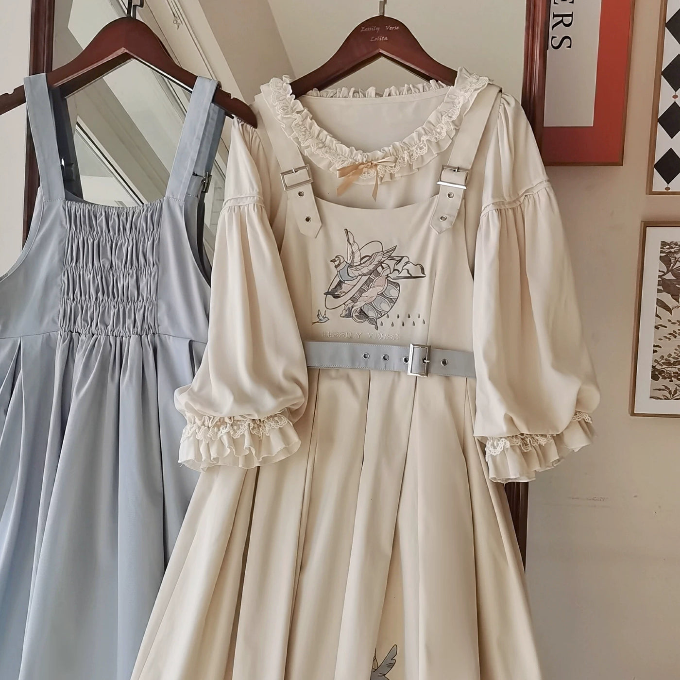 Birds in Flight - Embroidered Summer JSK Dress Set - detail view 11