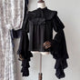 Drool bib + black princess-sleeve top / S recommended for 80-95 jin