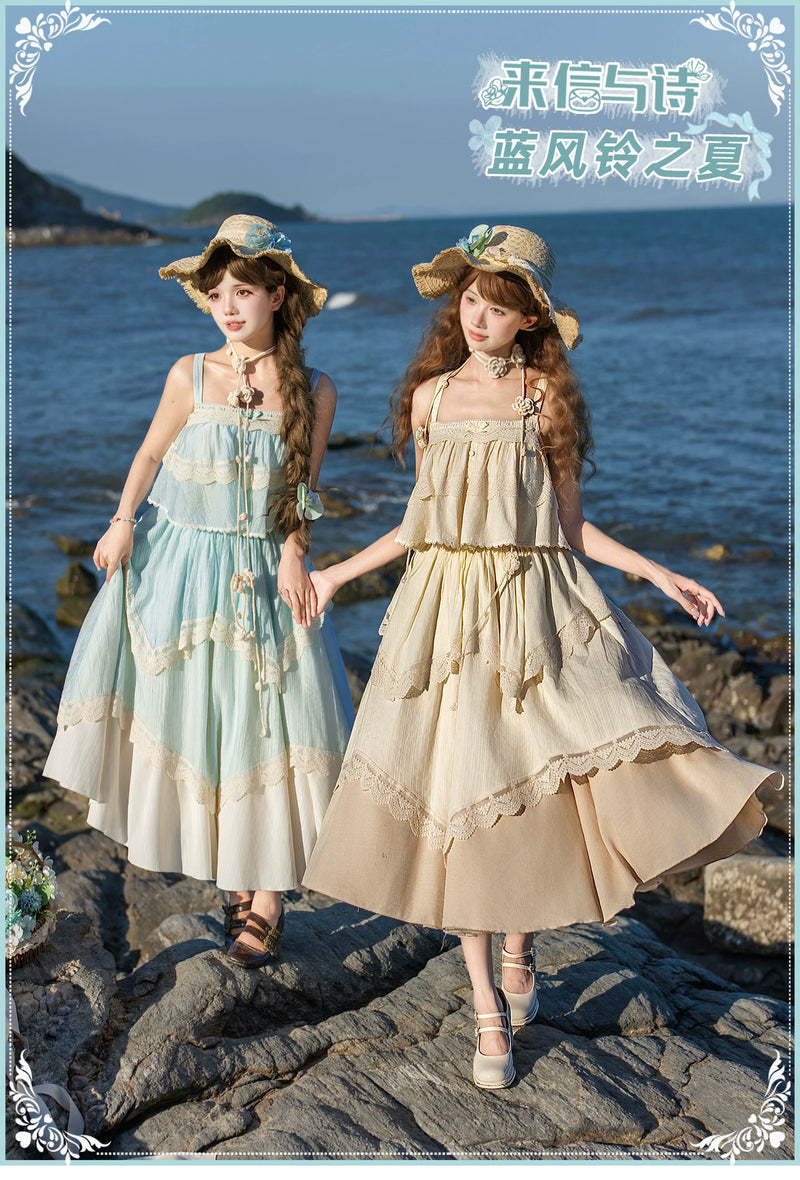 With PUJI - Bluebell Summer - Lolita Outfit Set detail view 6