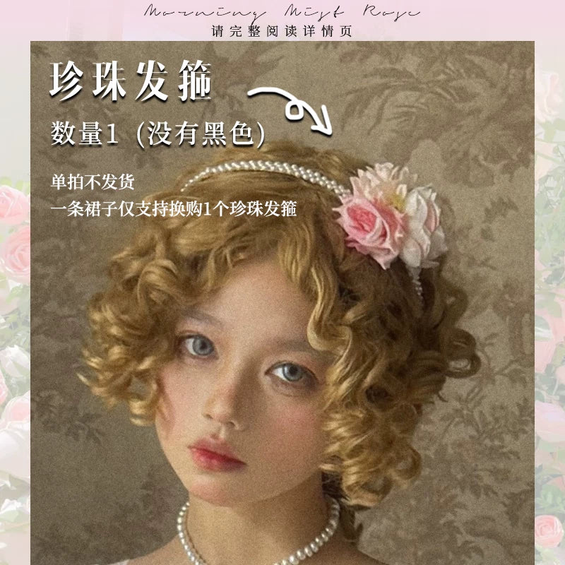 Moon Lily - Misty Rose - Empire-Waist Lolita Dress with a Matching 3-Metre Wrap – detail view 9