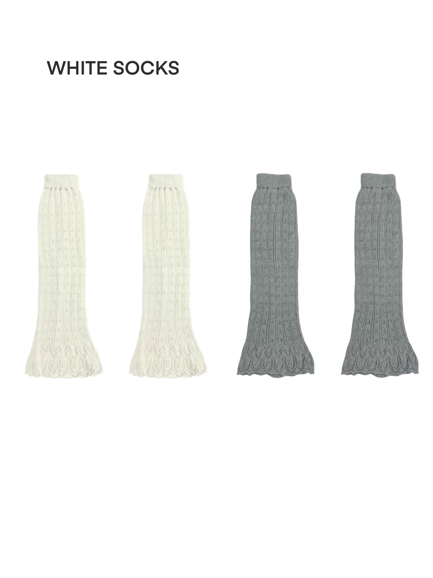 White Socks - Ballet Slouch - Knitted Sock Covers with Flared Cuffs