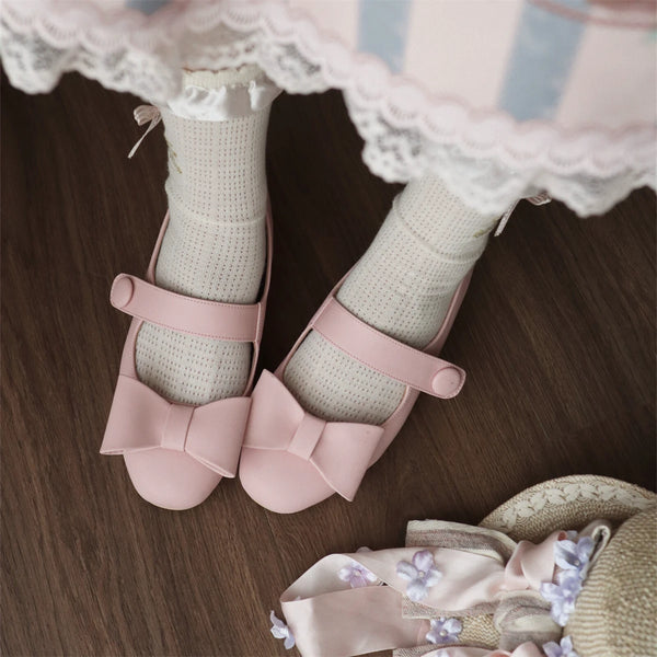 MODO Soft Candy New Edition Pointed-Toe Bow Lolita Shoes – design details