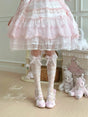 White socks, light pink bow / Calf socks