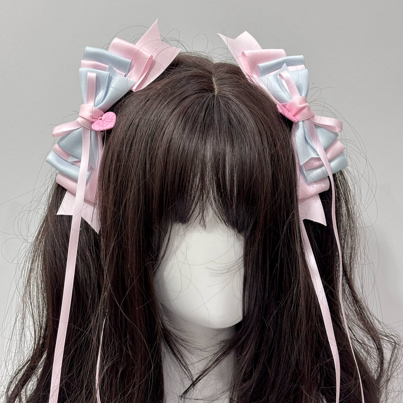 Cat Tart - Winter Sonata - Layered Bow Side Hair Clip with Trailing Ribbons