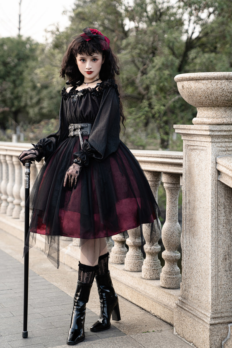 Your Princess - Gothic Lolita High Waist Black Dress - OP Dress