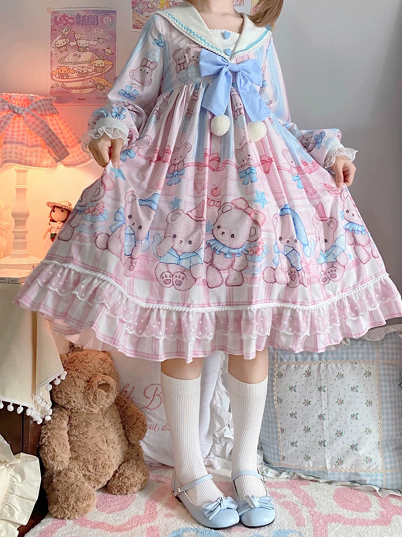 Yueele - Pastel Autumn - Plus-Size Sweet Lolita OP Dress - detail view 3