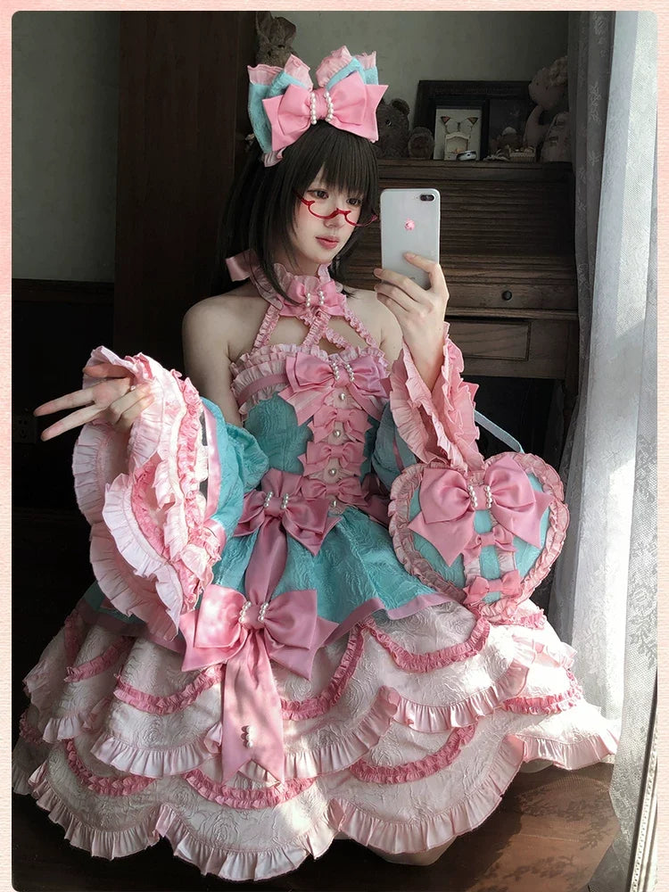 Alice Girl - Sweetheart Petal - Sweet Lolita Petal Hem JSK Dress, Halter Neckline