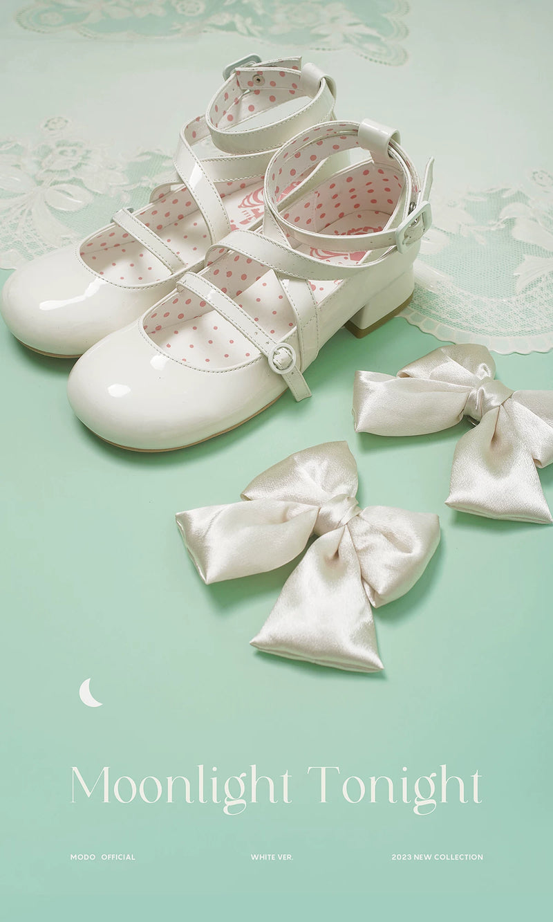 MODO Follow in the Moonlight Cross-Strap Bow Lolita Shoes – design details – view 11