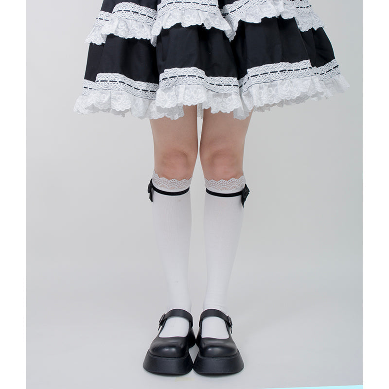 Roji Roji - Spring Bow Lace Sweet Cotton Socks - Socks