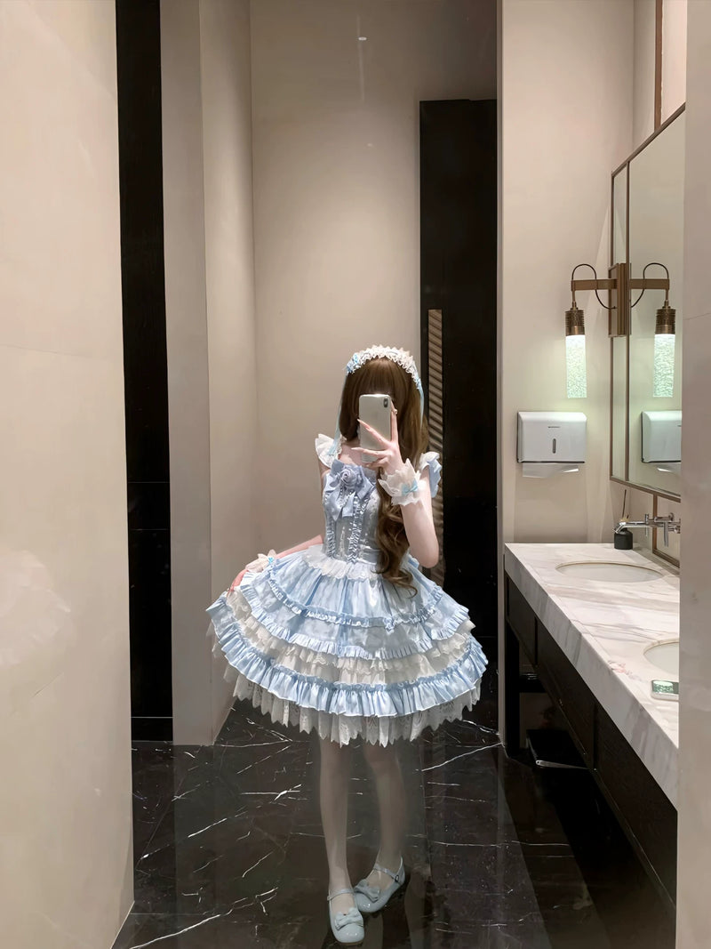 Shengqing - Ice Blue Overture - Summer Sweet Lolita jumper dress