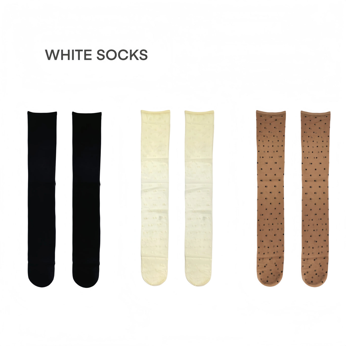 White Socks - Polka Dot Veil - Over-the-Knee Stockings with Small Polka Dots