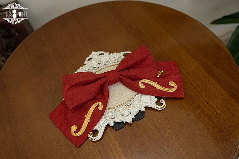 Golden Movement - Lolita Accessory Brooch Bow Tie KC Red Big Clip