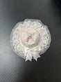 Pink and white small formal hat / One size (universal)