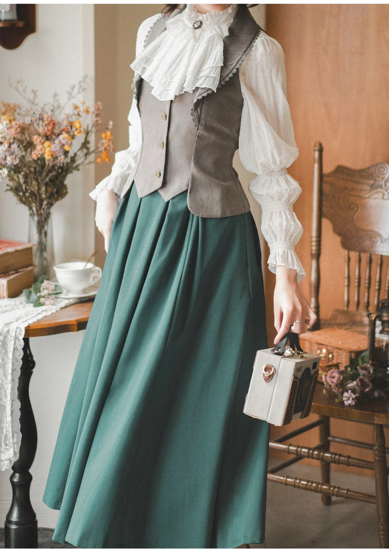 Forest Wardrobe - Misty Forest - Ruffled Jabot Blouse - 7