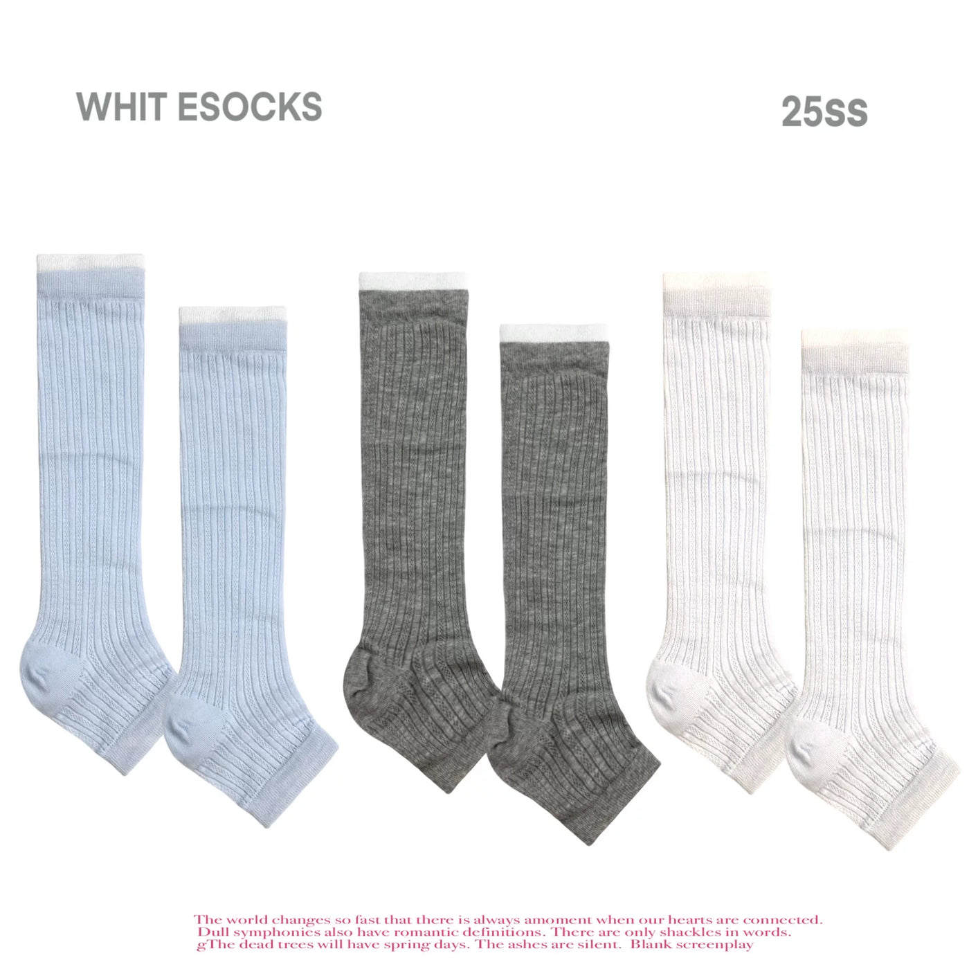 White Socks - Spliced Stripe - Striped Mid-Calf Socks with 2- and 3-Pair Sets
