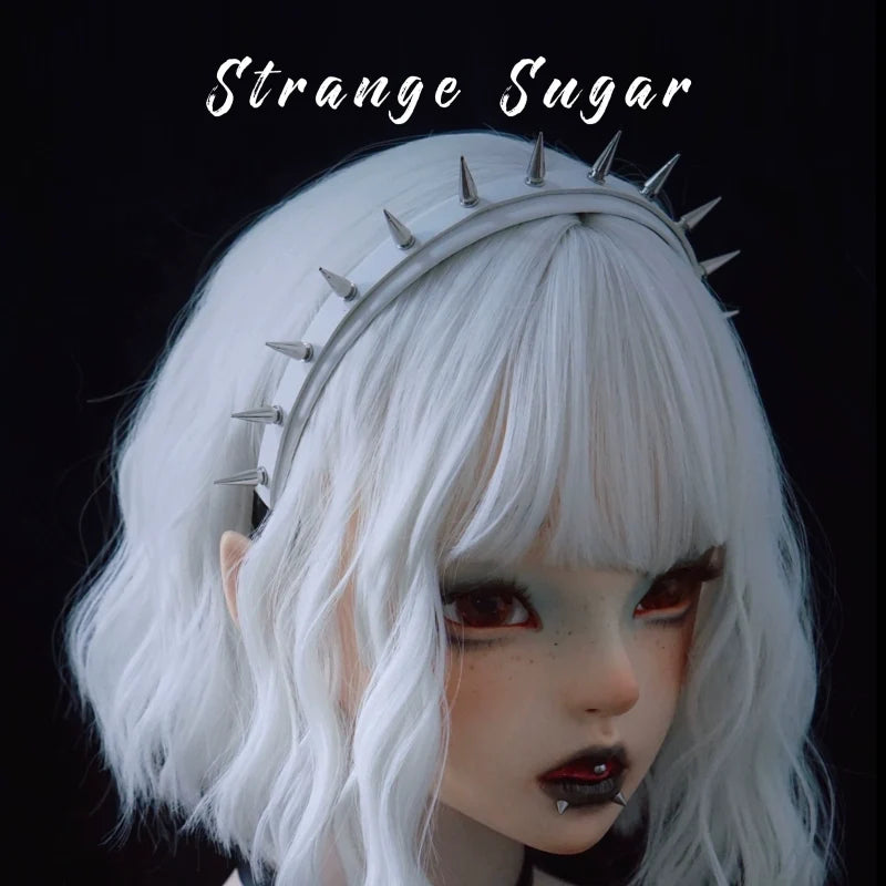Strange Sugar - Gothic Lolita KC Faux Leather Punk - Lolita Hair Accessories Headwear