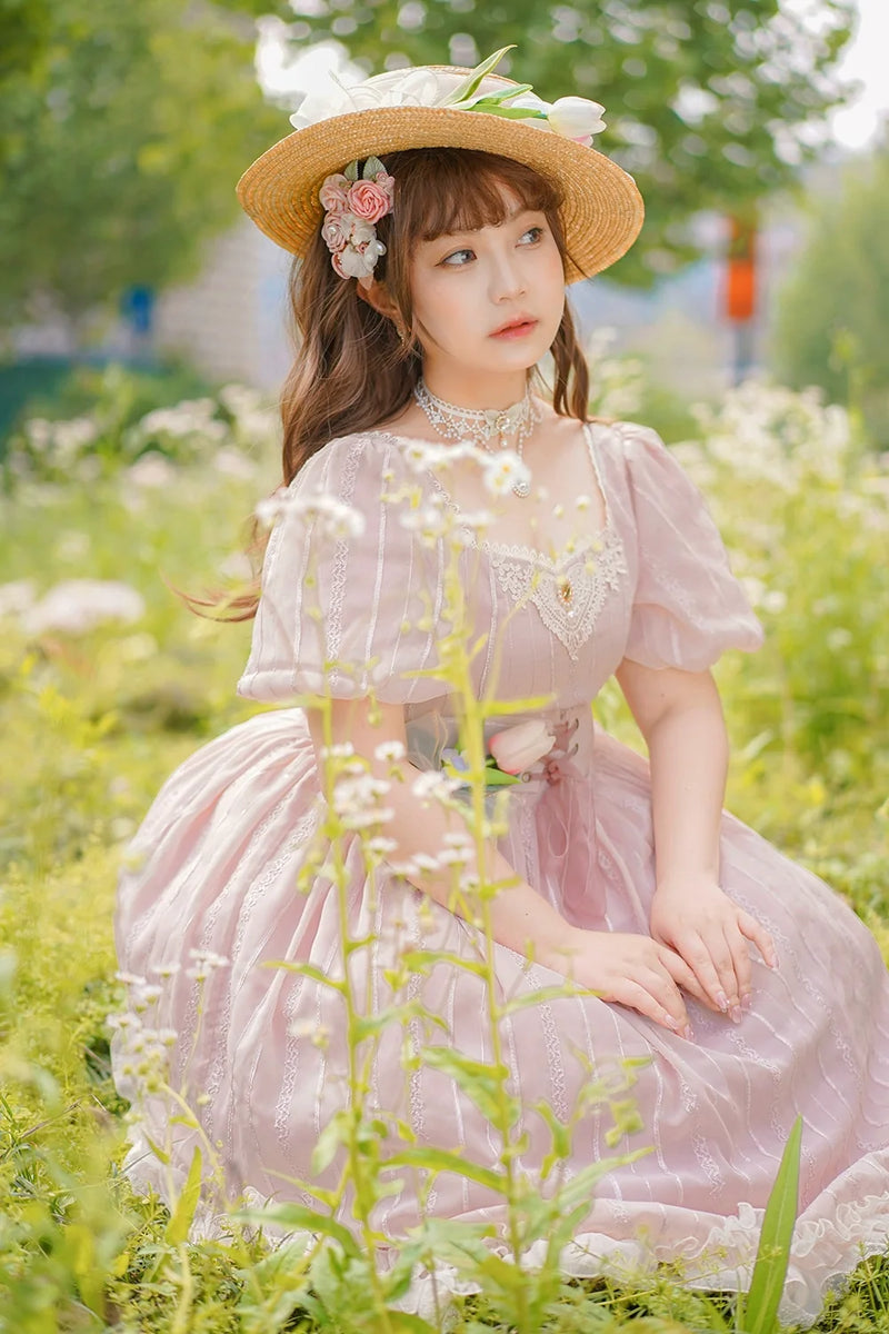 Miss Point - Tulip - Classic Lolita OP Dress Short Sleeve Dress Multicolors