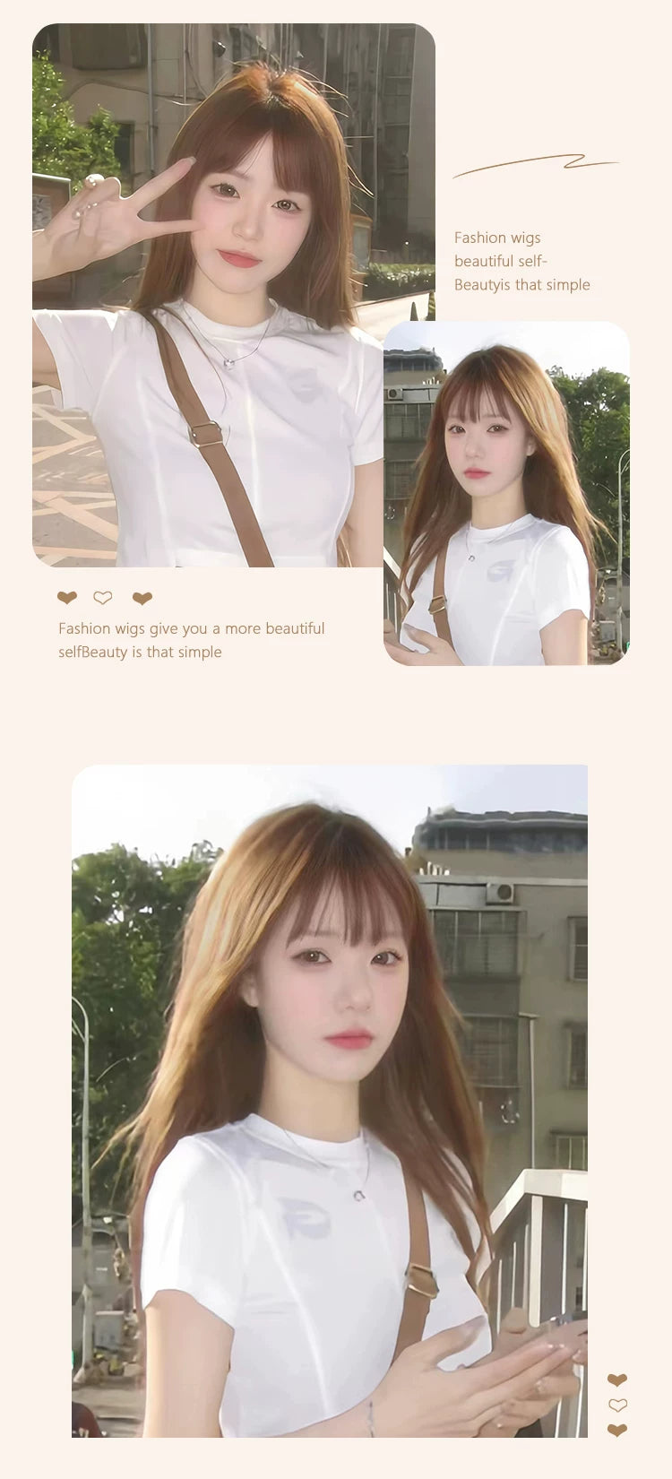 68 cm long straight full wig - additional view 3
