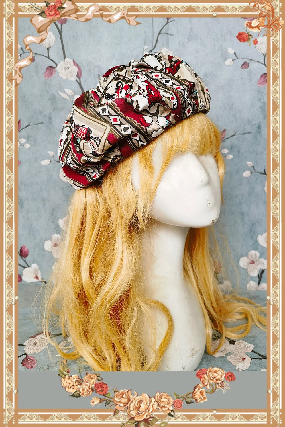 Infanta~Sweet Lolita Accessories Bonnet KC Socks Beret Rabbit Playing Cards Red Beret 37488:560946