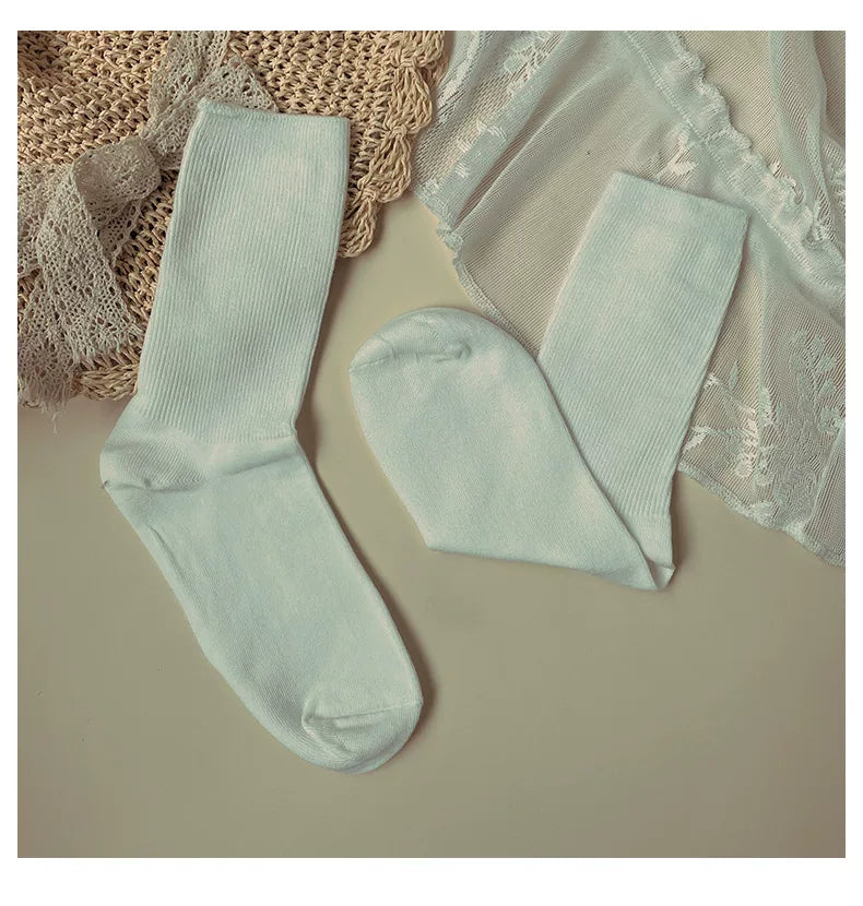 Sock Noble - Classic Academy - Mid-Calf Socks with Vertical Ribbing