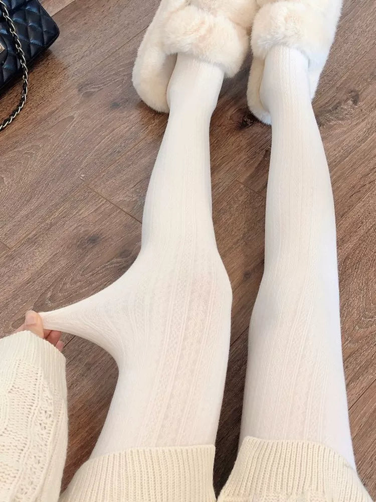 Fantasy Doll - Cable Stripe - Vertical Cable-Stripe Tights in 500D and 900D Options