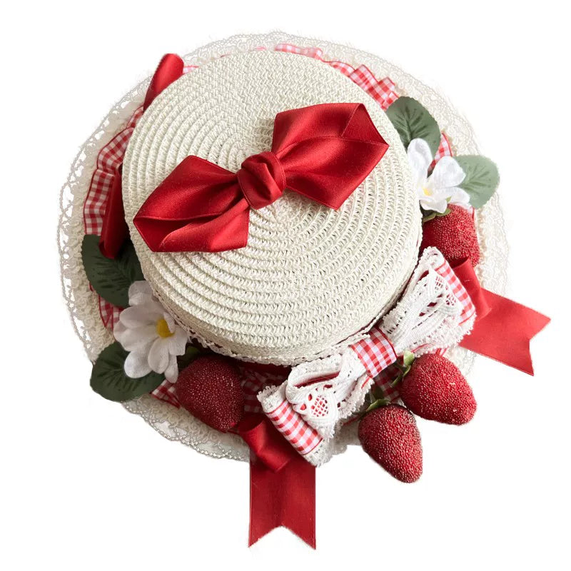March Hare strawberry picnic straw hats and handbag - view 3