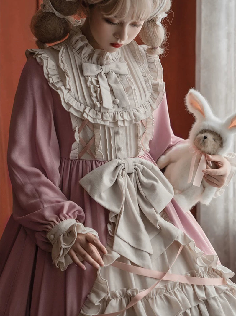 Yueele - Sweet Bow Spring - Plus-Size Sweet Lolita OP Dress - detail view 5
