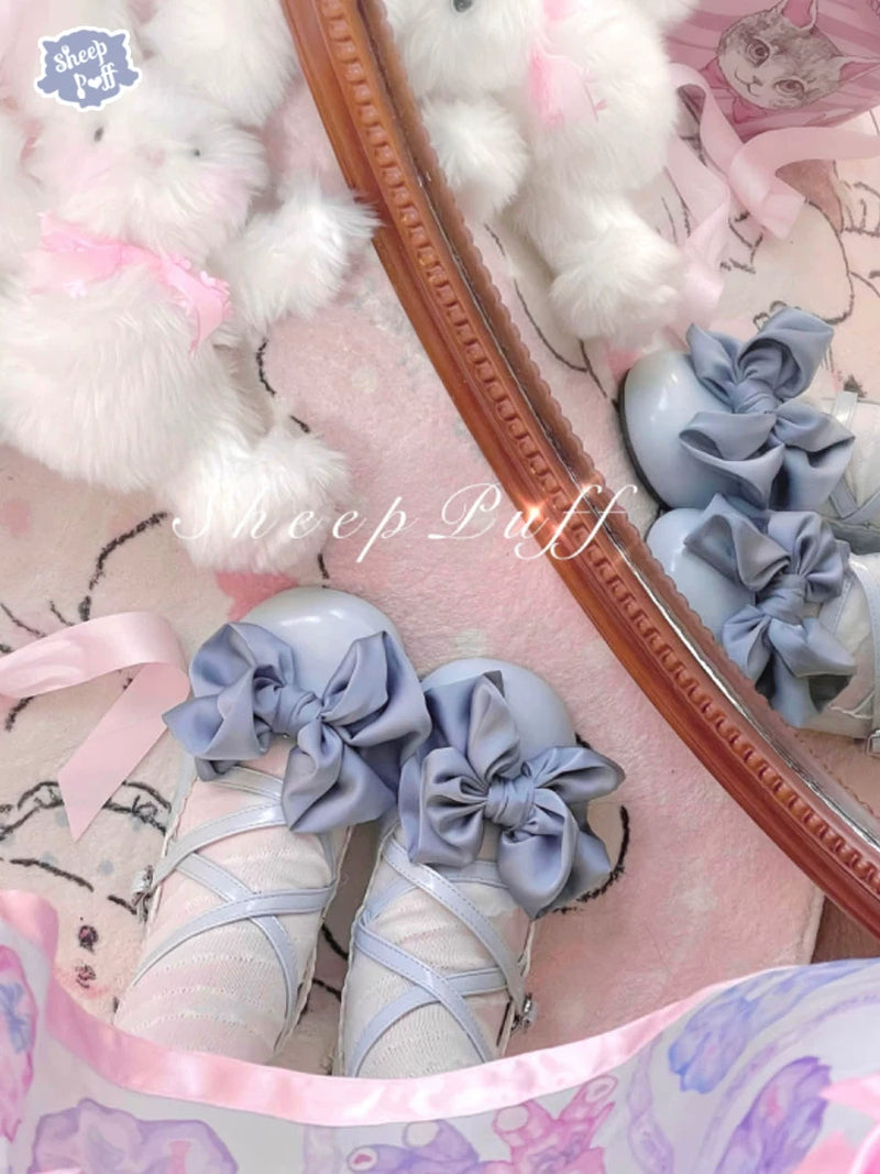 Sheep Puff Little Butterfly Lolita shoes featuring cute butterfly details and a charming design for stylish kids' footwear.