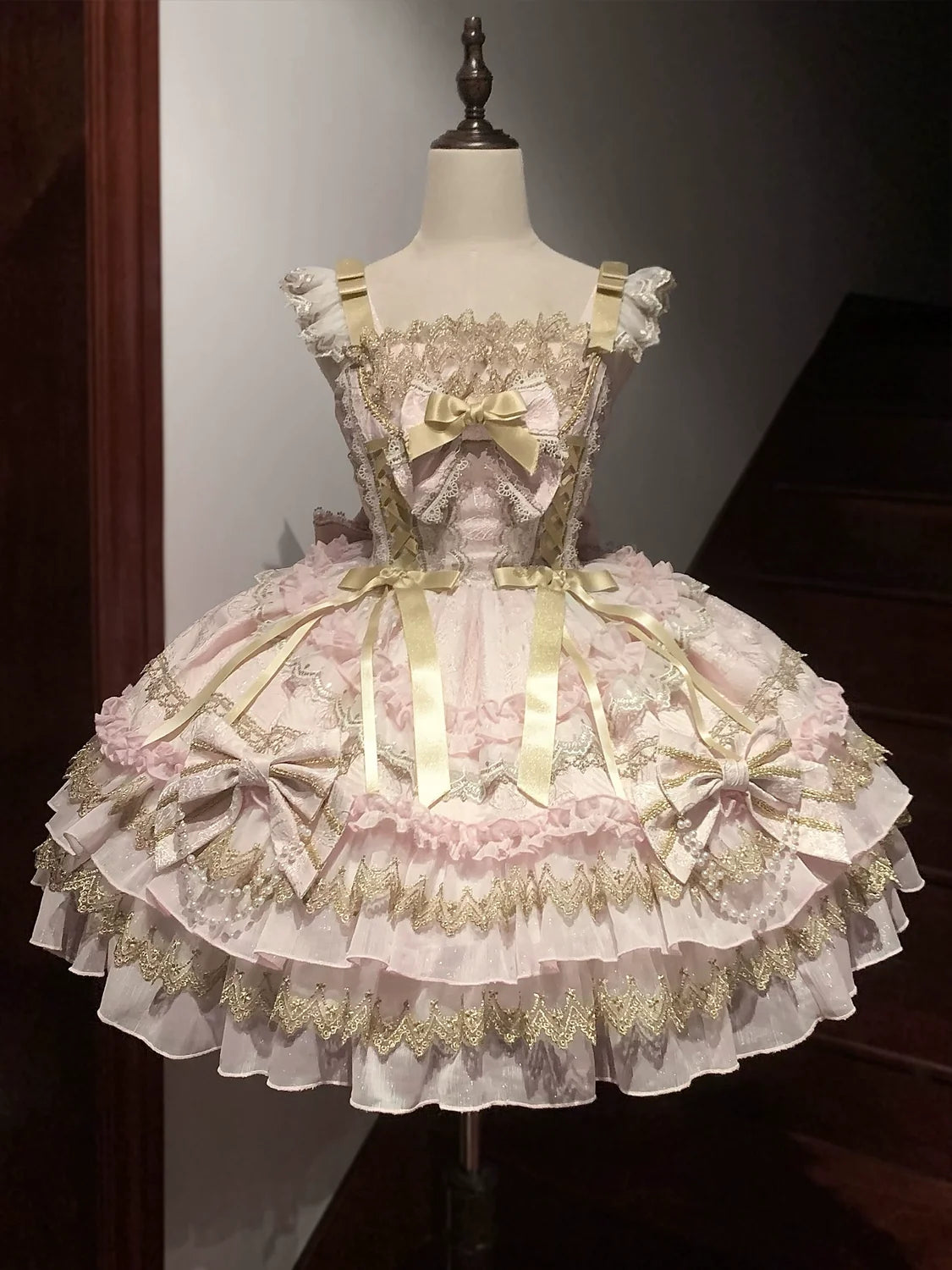 Hanguliang - Gilt Memory - JSK Dress with Lace and Ribbon Trims - option image