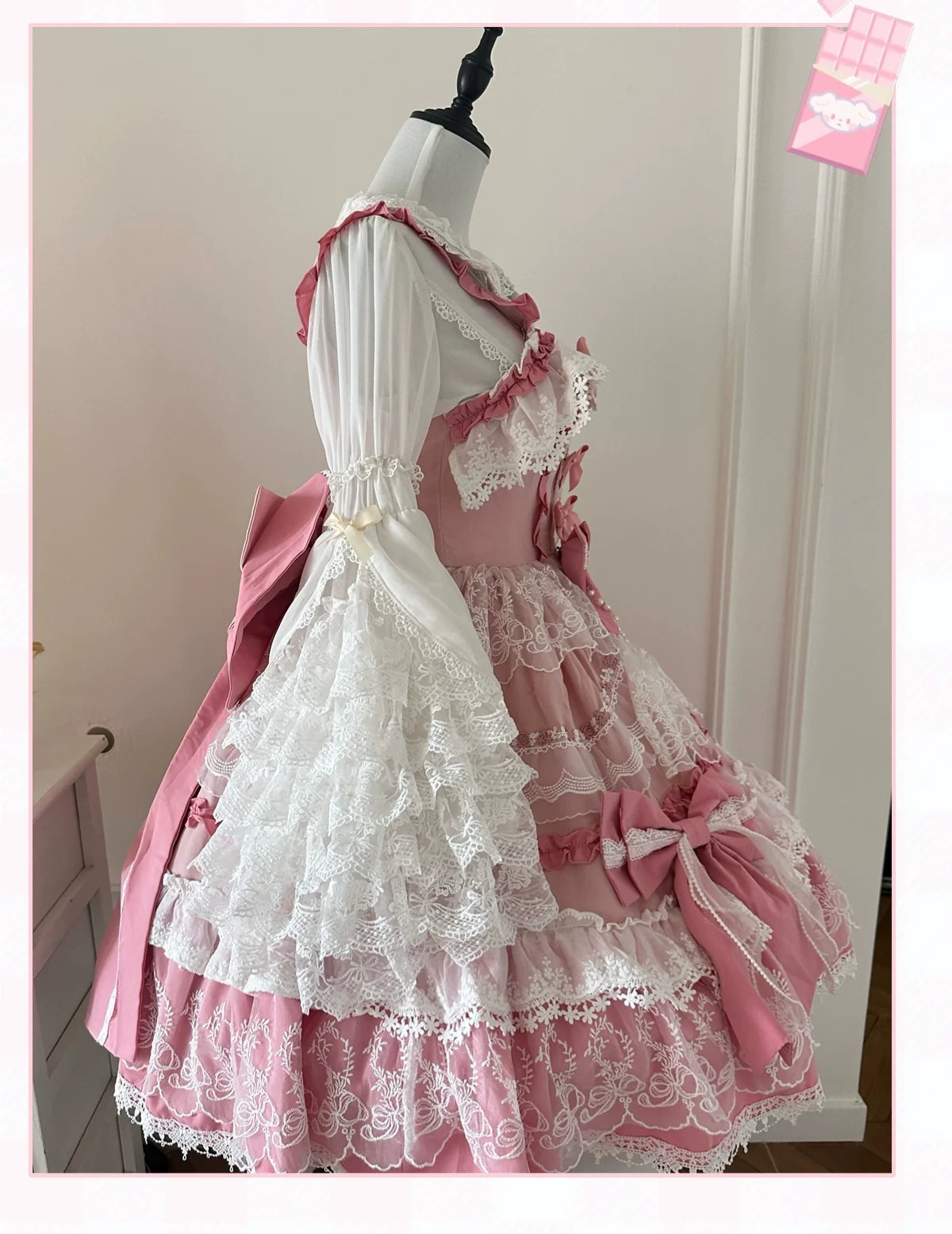Qianmu - Granulated Sugar - Doll-like Sweet Lolita Lace Blouse, Hime Sleeve