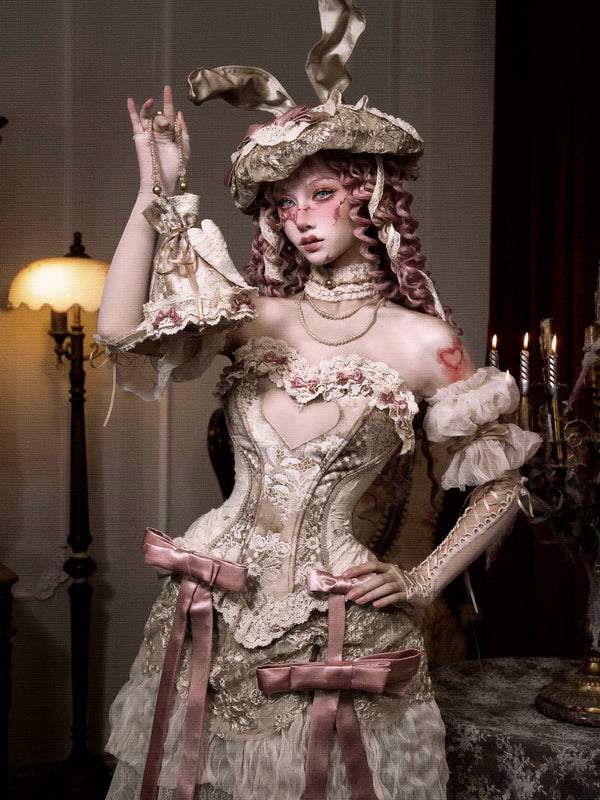 BLOOD SUPPLY: Cupid's Poetry Box Heart Corset Top and Accessories, product view 2