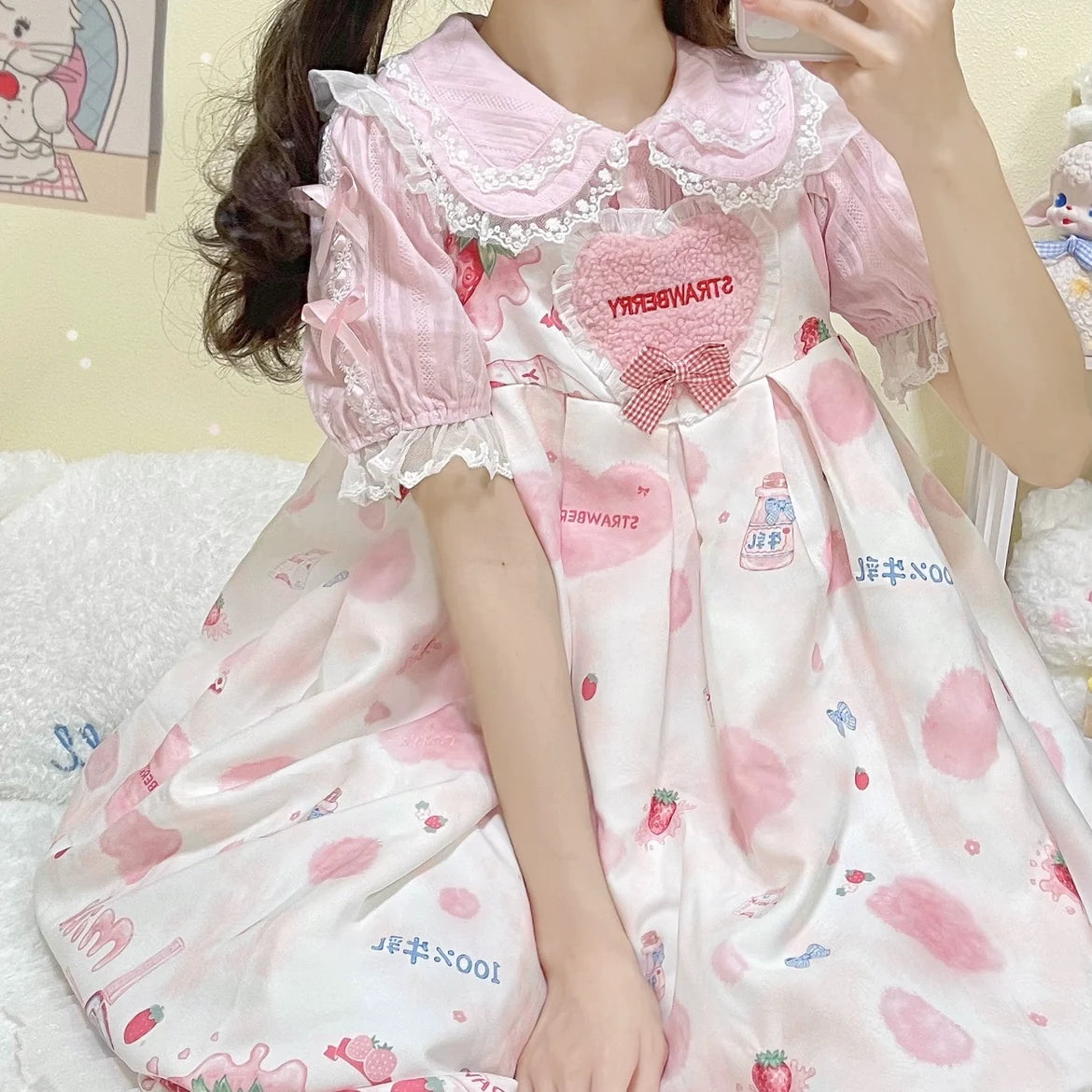 DMFS Lolita - Sweet Lolita Shirt Doll Collar - Blouse High-waisted Innerwear