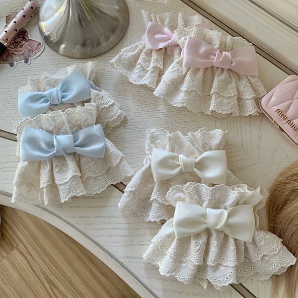 Roji Roji - Kawaii Lolita Lace Cuffs Summer - Butterfly Bow Arm Sleeves Hand Accessory
