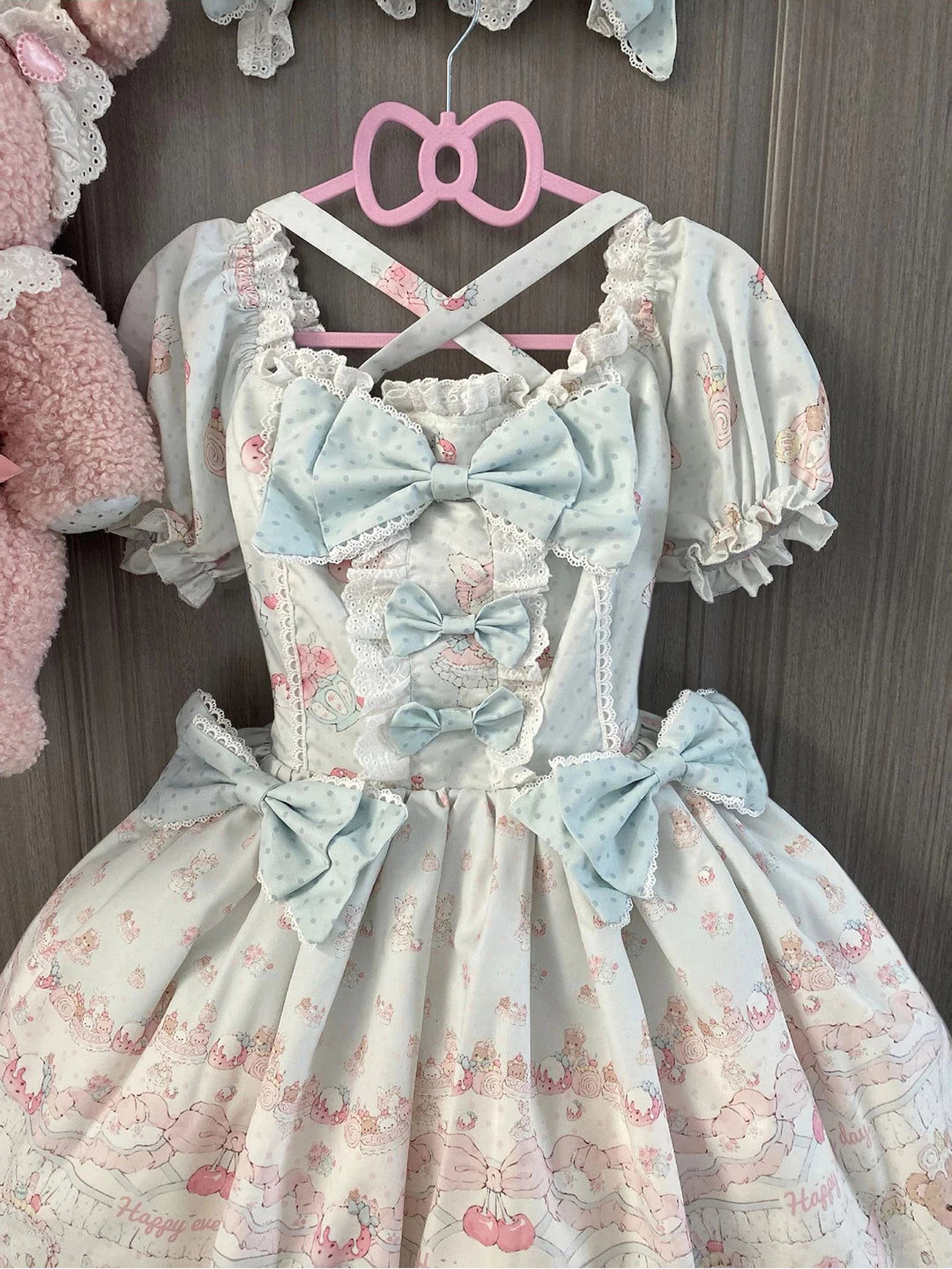 Creamy - Blue Bear - OP dress with a bear print