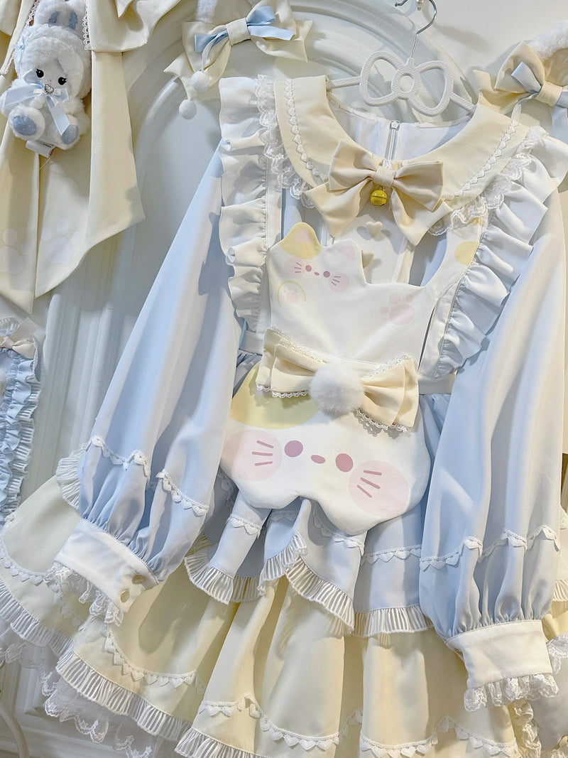 Sweet Tea Girl - Sweet Lolita Cat-Themed Short Sleeve OP Dress