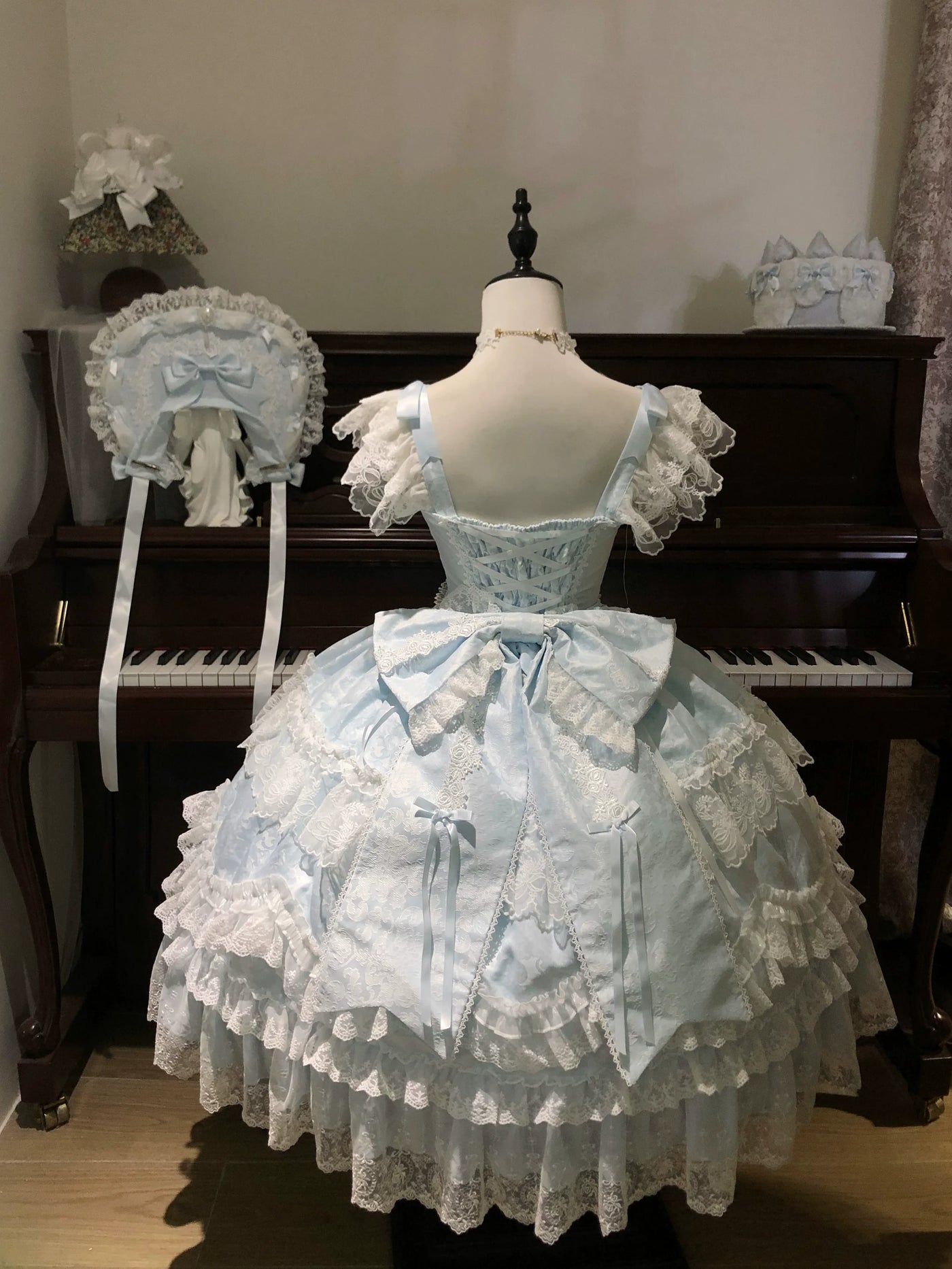 Sugar Girl - Eternal Floral Whisper - Sweet Lolita Tiered JSK Dress with Lace