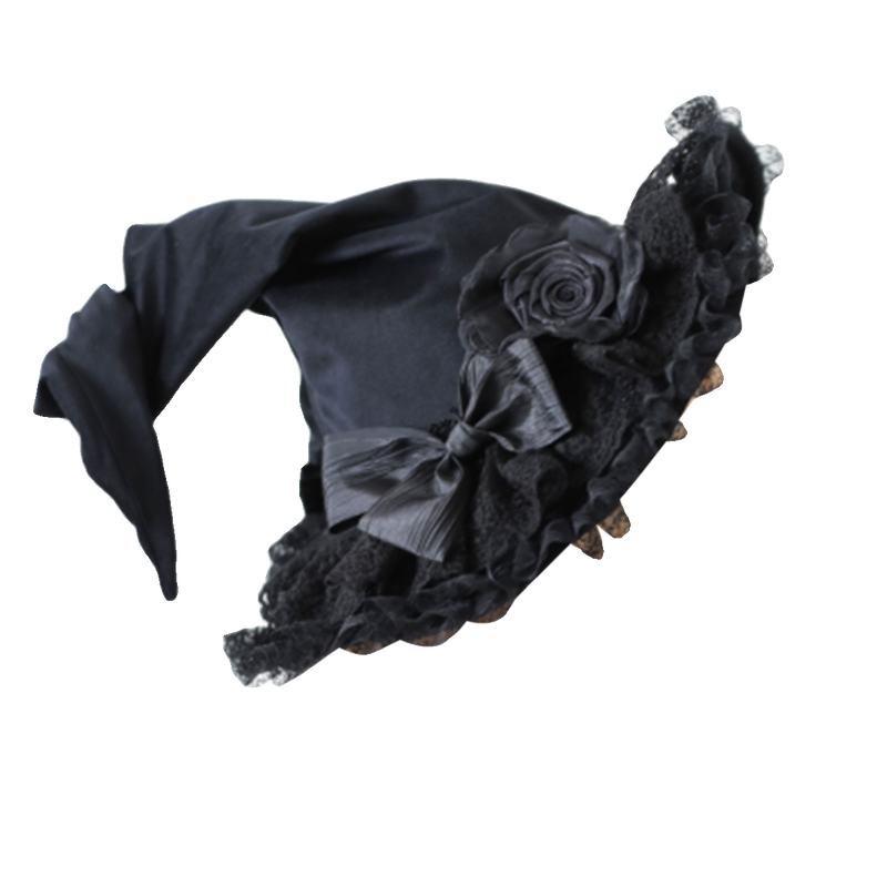 Xiaogui - Halloween Gothic Lolita Witch Hat - Bow Velvet BNT Headwear