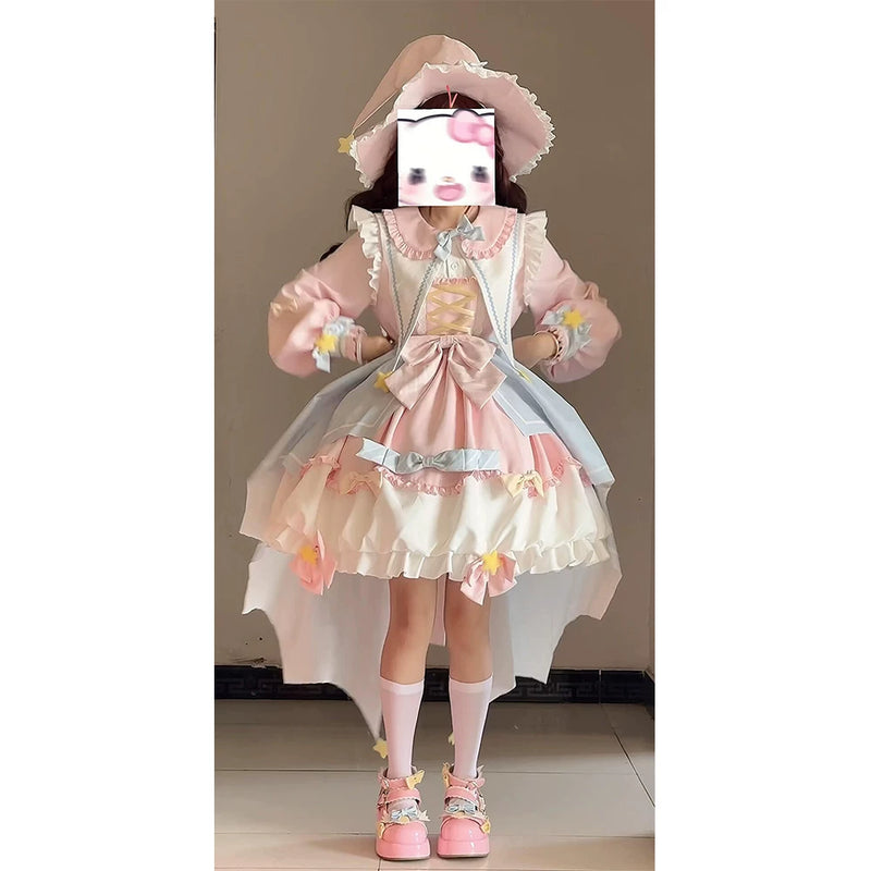 Creamy - Blue-Pink Star Dress - Train OP