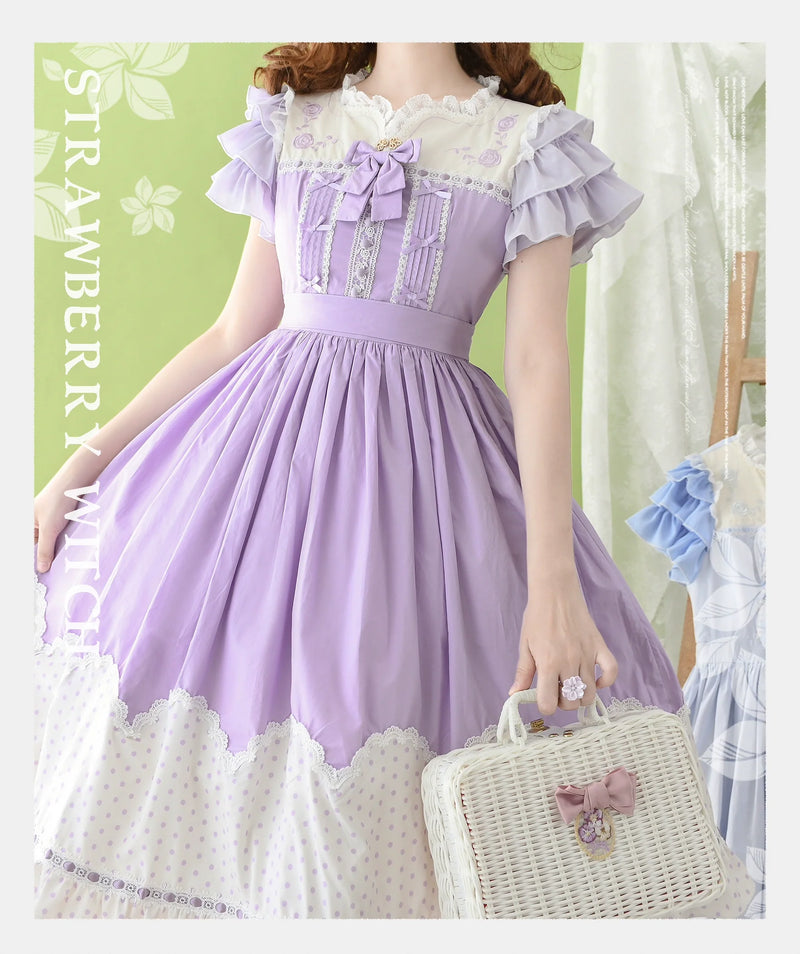 Strawberry Witch - Summer Breeze - Sweet Lolita OP Embroidery Daily Lolita Dress