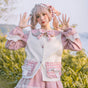 Plaid Cat Wool Coat / XL