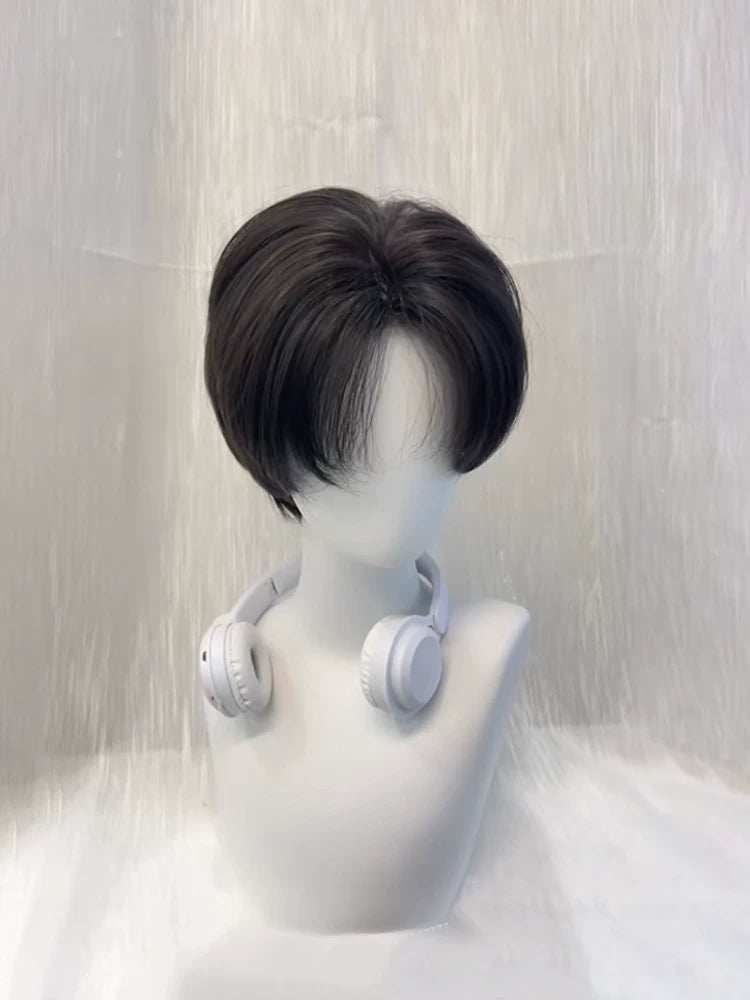 Kunkun Fish men's short black full wig - view 3