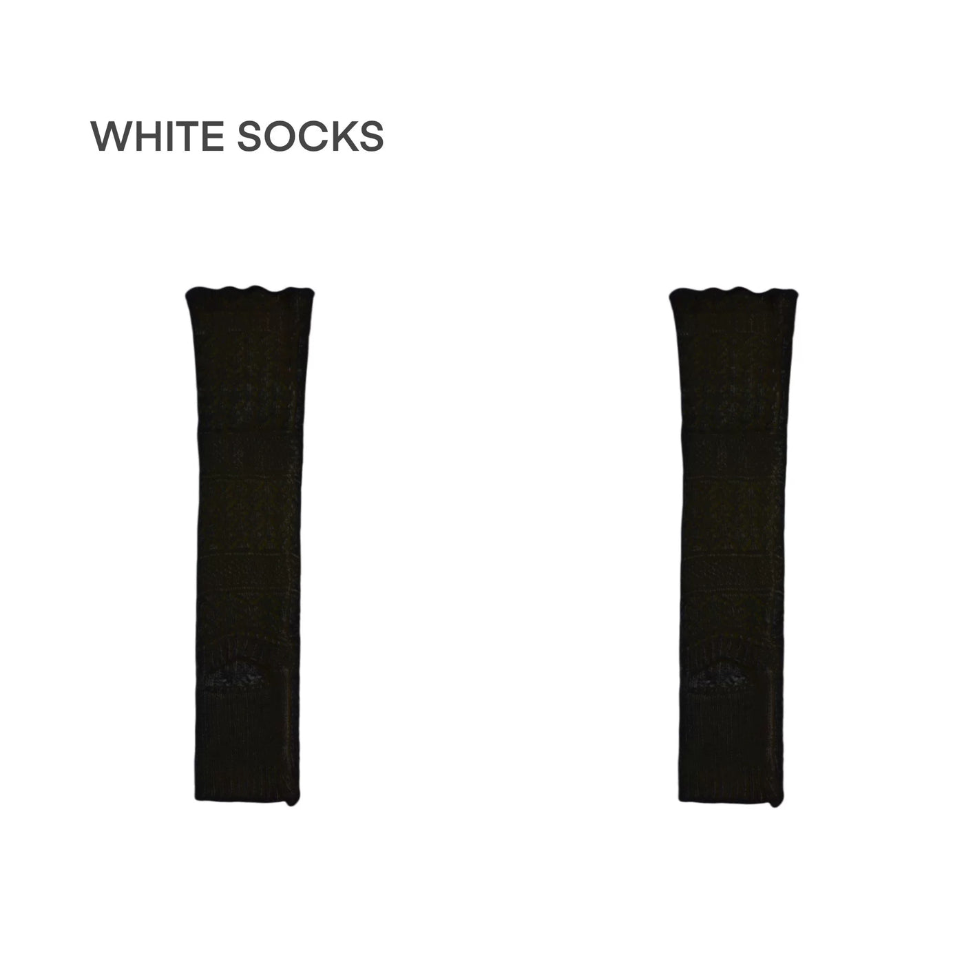 White Socks - Openwork Lace - Knit Leg Warmers with Lace-Edged Cuffs
