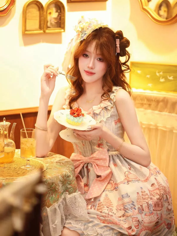 Infanta - Candy House - Ruffle-Trim Printed JSK & Accessories